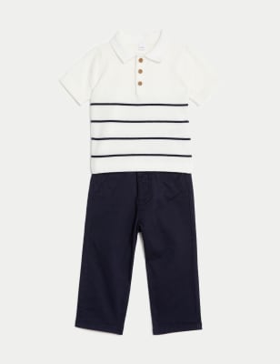

Boys M&S Collection 2pc Striped Outfit (0-3 Yrs) - Navy Mix, Navy Mix