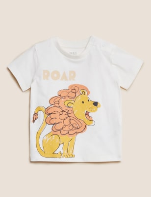 Pure Cotton Lion T - Shirt (0 - 3 Yrs) - kings will dream fenji