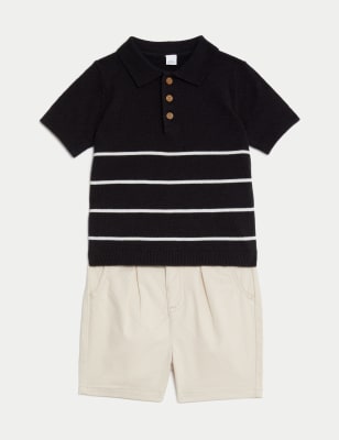 

Boys M&S Collection 2pc Striped Outfit (0-3 Yrs) - Charcoal Mix, Charcoal Mix