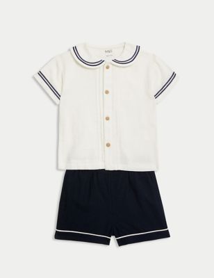 2pc Cotton Rich Top And Shorts Outfit (0-3 Yrs)