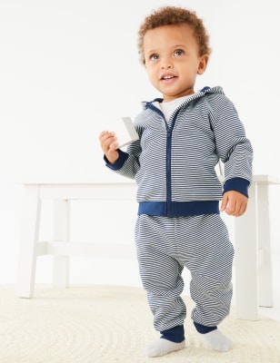 Cotton Rich Striped Joggers (0-3 Yrs) - DE