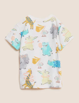 

Boys M&S Collection Pure Cotton Zoo Animal T-Shirt (0-3 Yrs) - Cream Mix, Cream Mix