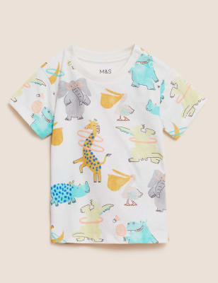 

Boys M&S Collection Pure Cotton Zoo Animal T-Shirt (0-3 Yrs) - Cream Mix, Cream Mix