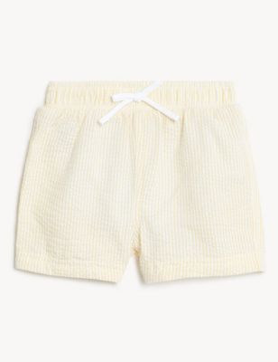 Cotton Blend Seersucker Swim Shorts (0-3 Yrs)
