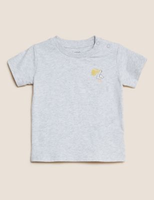 T-shirt van puur katoen met pelikaanprint (0-3 jaar) - NL