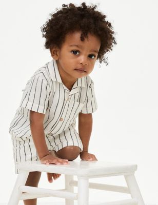 

Boys M&S Collection Cotton Rich Striped Outfit (0 Mths-3 Yrs) - Charcoal Mix, Charcoal Mix