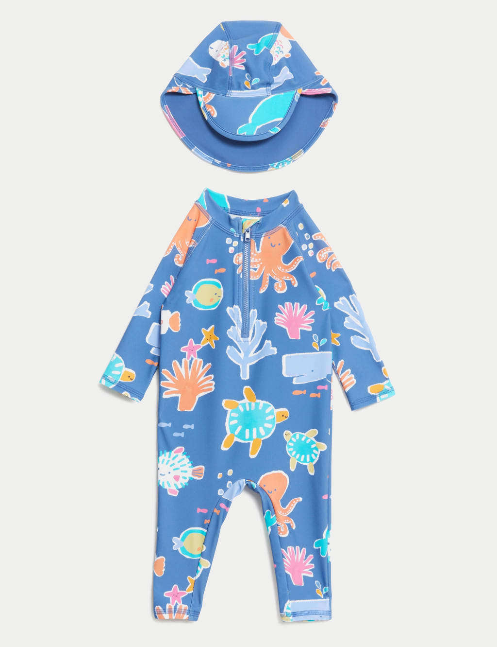 2pc Sealife Swimsuit & Hat Set (0-3 Yrs) image 2