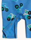 Cotton Rich Tractor Print Romper (0-3 Yrs)