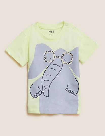 Pure Cotton Elephant T-Shirt (0-3 Yrs)