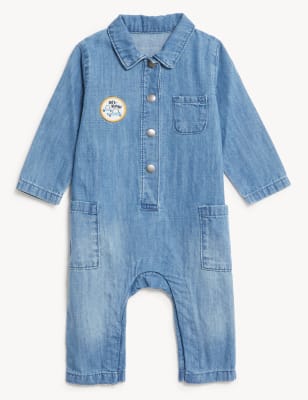 

Boys M&S Collection Pure Cotton Denim Boiler Suit (0-3 Yrs), Denim