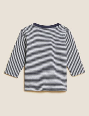 

Boys M&S Collection Pure Cotton Striped Long Sleeve Top (0 - 3 Yrs) - Navy Mix, Navy Mix