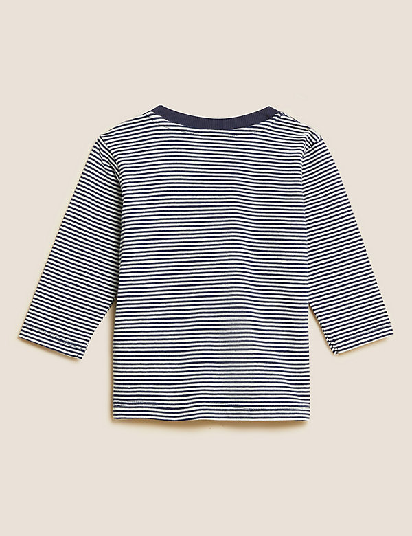 Pure Cotton Striped Long Sleeve Top (0-3 Yrs) - FI