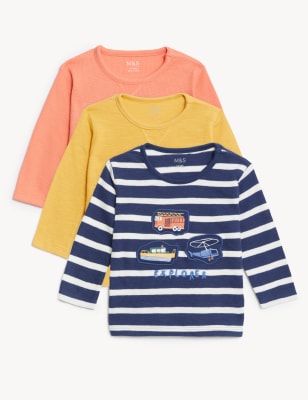 

Boys M&S Collection 3pk Pure Cotton Transport Tops (0-3 Yrs) - Multi, Multi