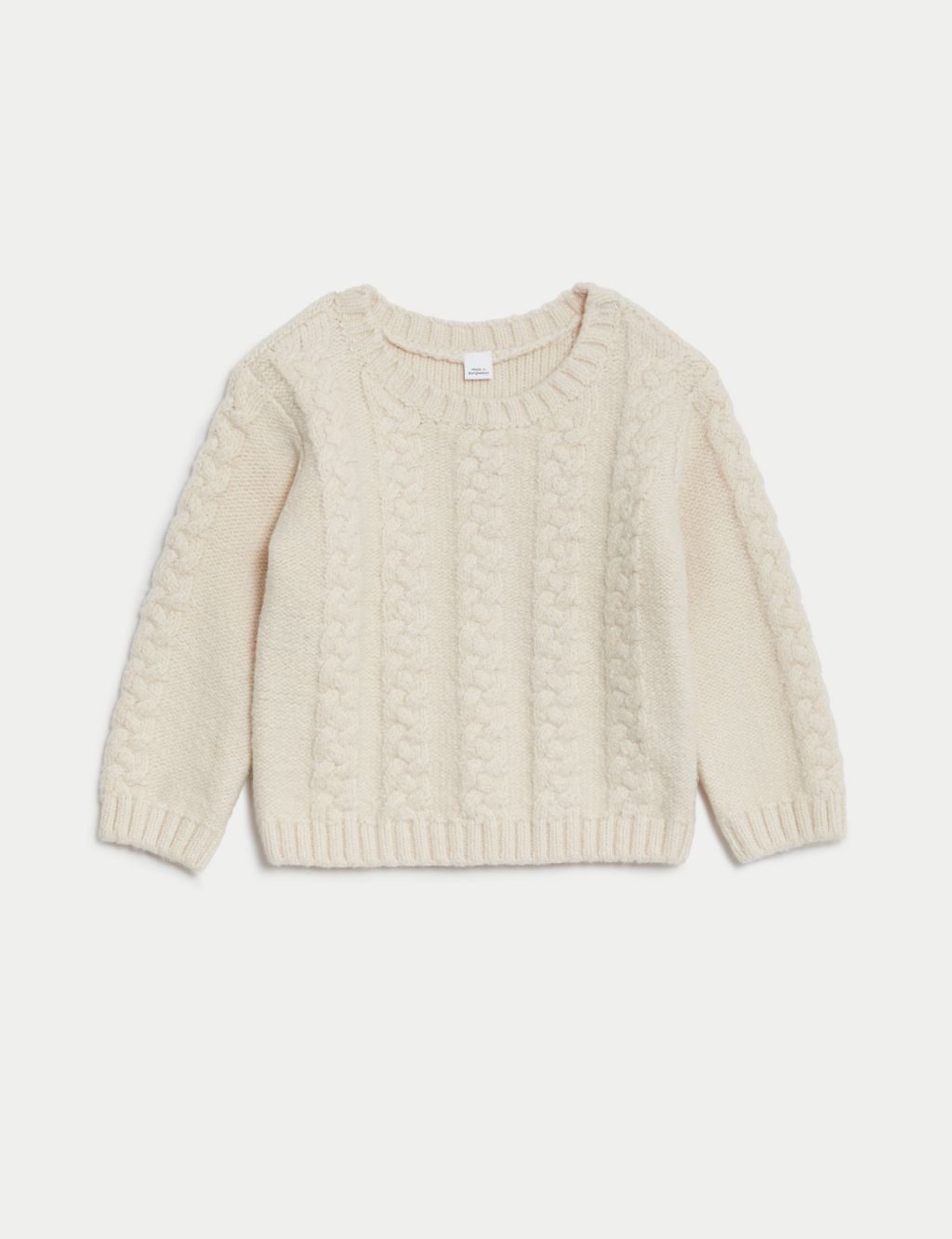Cotton Rich Cable Knit Jumper (0-3 Yrs) image 1