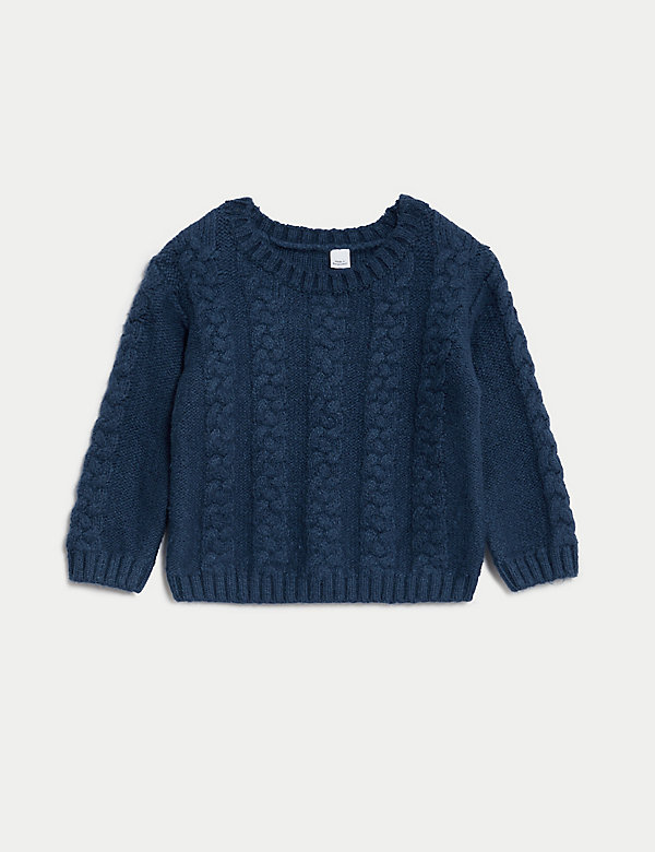 Cotton Rich Cable Knit Jumper (0-3 Yrs) - VN