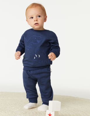 

Boys M&S Collection 2pc Cotton Rich Dinosaur Outfit (0-3 Yrs) - Blue Mix, Blue Mix