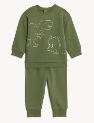 

Boys M&S Collection 2pc Cotton Rich Dinosaur Print Outfit (0-3 Yrs) - Khaki, Khaki