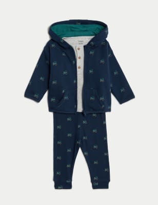 

Boys M&S Collection 3pc Cotton Rich Tractor Outfit (0-3 Yrs) - Navy, Navy