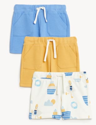 

Boys M&S Collection 3pk Cotton Rich Shorts (0-3 Yrs) - Indigo, Indigo