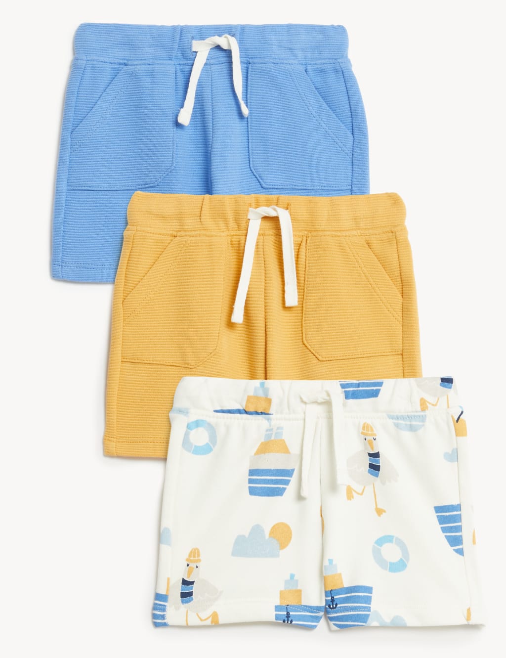 3pk Cotton Rich Shorts (0-3 Yrs) image 1