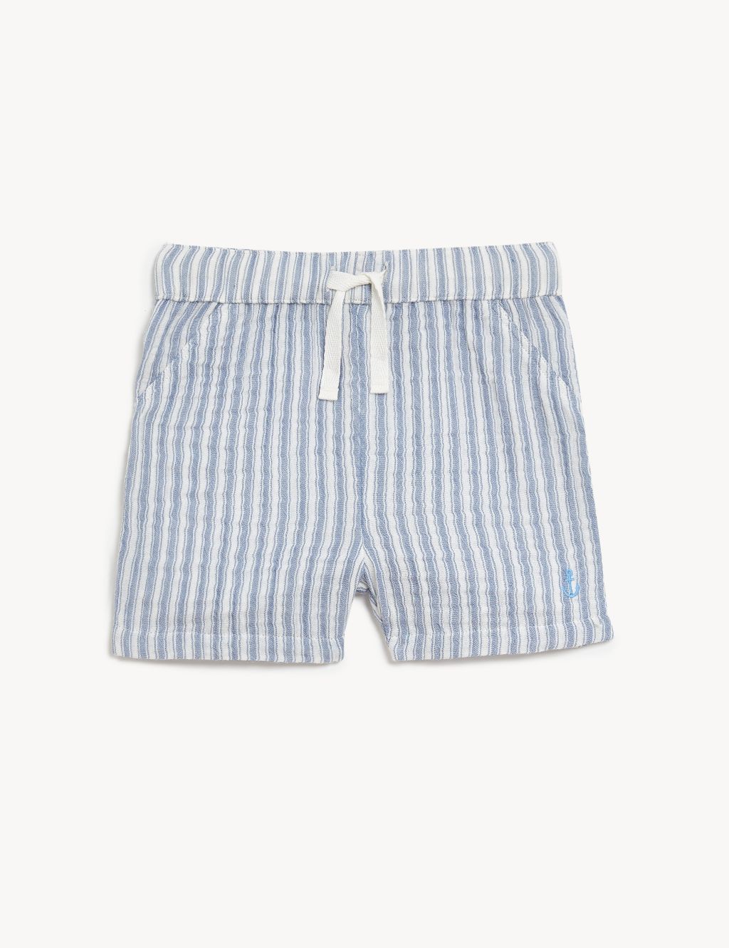 Pure Cotton Striped Shorts (0-3 Yrs) image 1