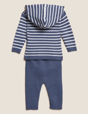 

Boys M&S Collection 2pc Striped Knitted Outfit (0-3 Yrs) - Navy Mix, Navy Mix