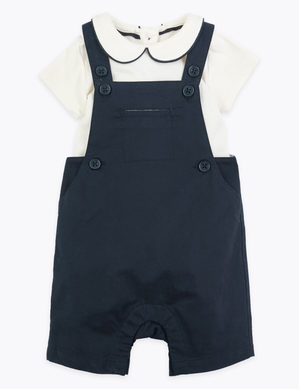 2 Piece Cotton Dungaree Outfit (0 Mths-36 Mths)