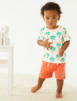 

Boys M&S Collection Pure Cotton Palm Tree T-Shirt (0-3 Yrs) - Light Peach, Light Peach