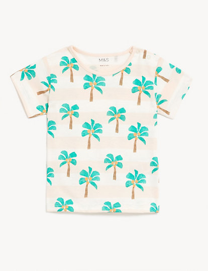 Pure Cotton Palm Tree T-Shirt (0-3 Yrs)