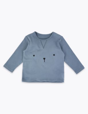 Top en coton &agrave; imprim&eacute; visage