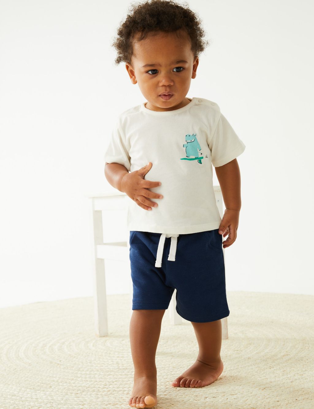 Pure Cotton Surfing Hippo T-Shirt (0-3 Yrs) image 4