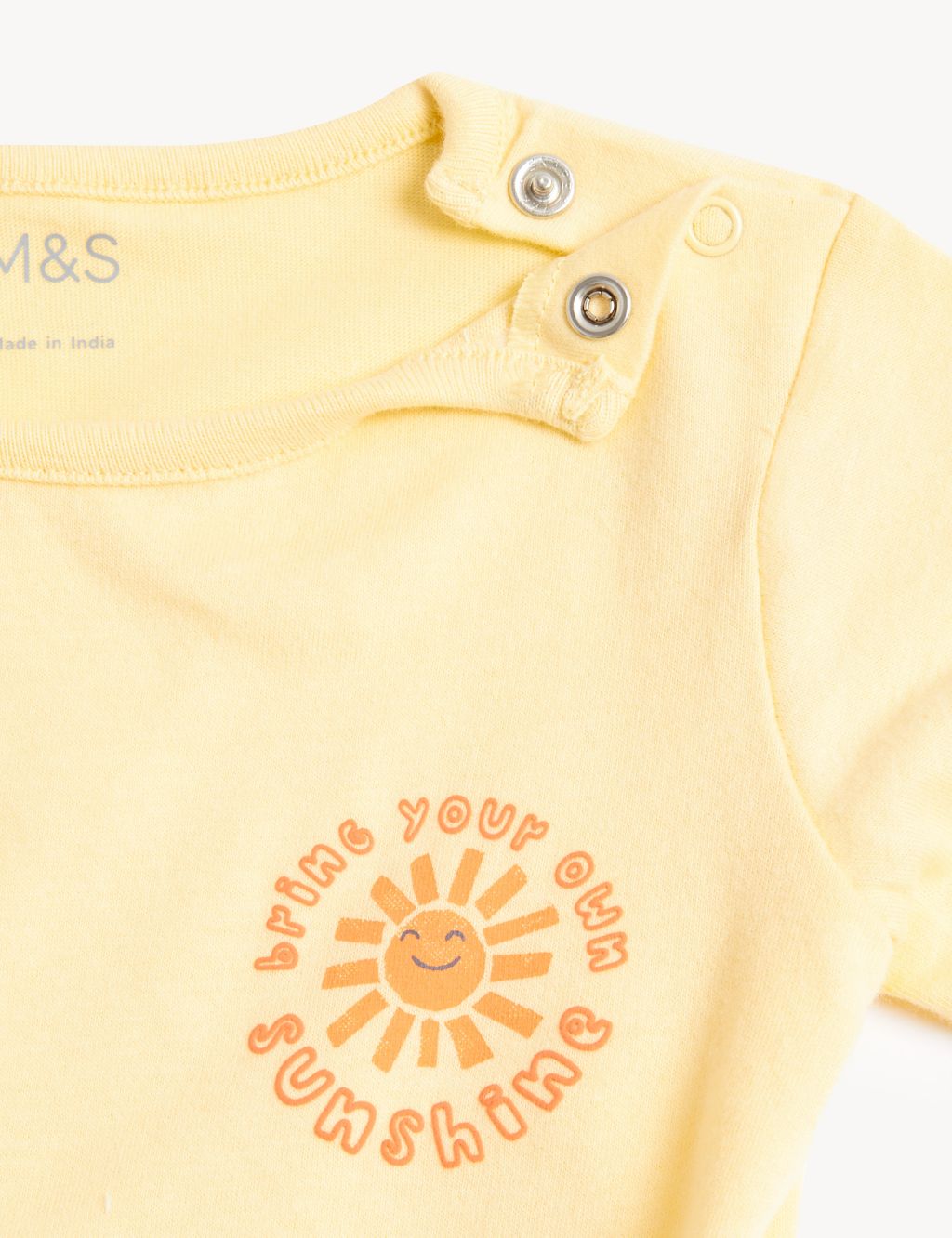 Pure Cotton Sunshine Slogan T-Shirt (0-3 Yrs) image 3