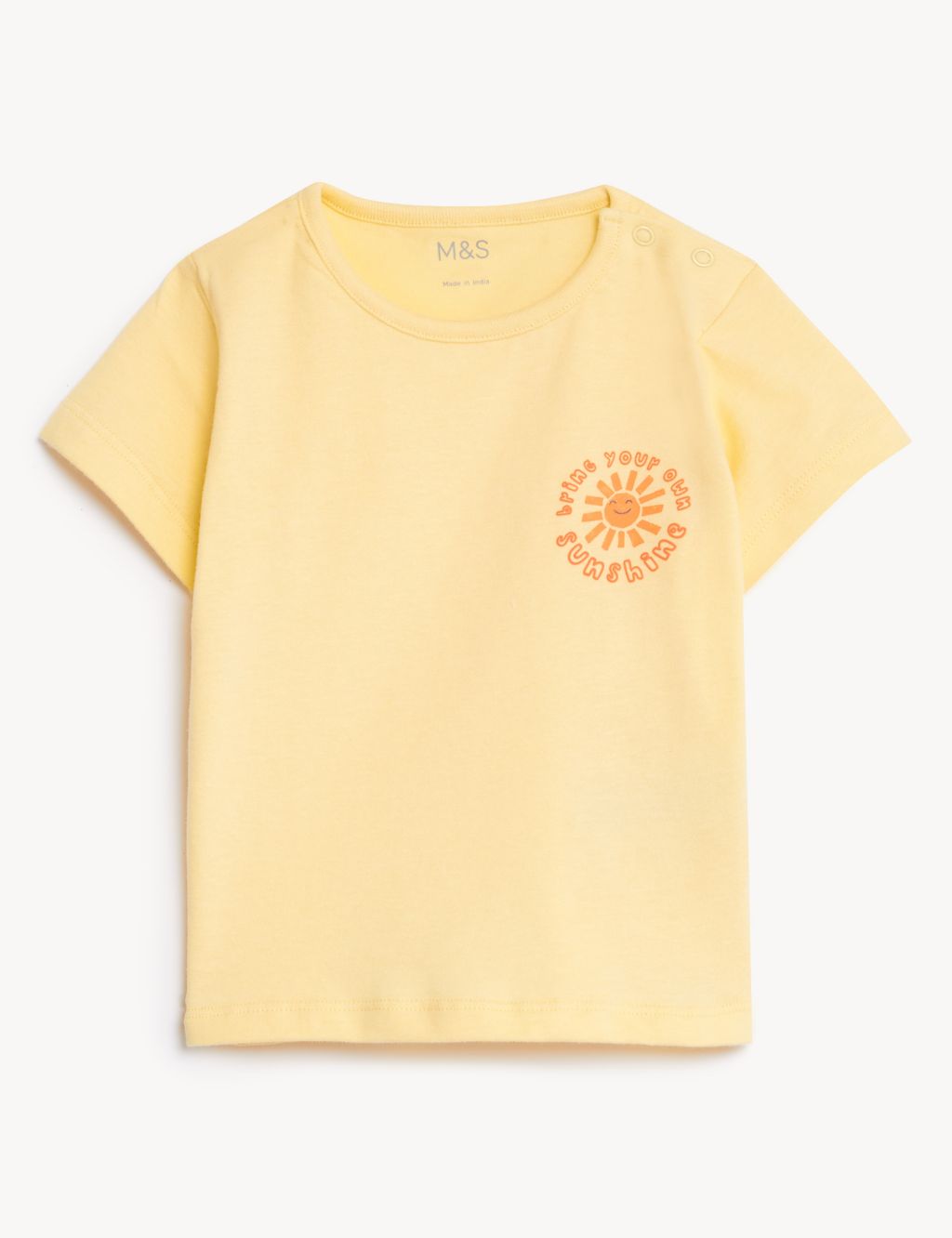Pure Cotton Sunshine Slogan T-Shirt (0-3 Yrs) image 1