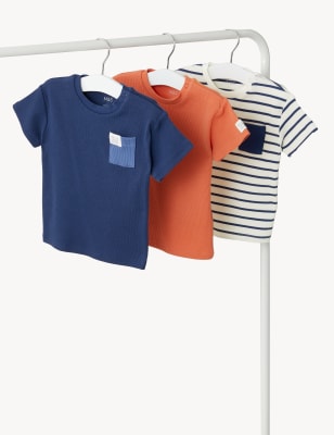 

M&S Collection 3er-Pack T-Shirts mit hohem Baumwollanteil (0-3 J.) - Multi, Multi