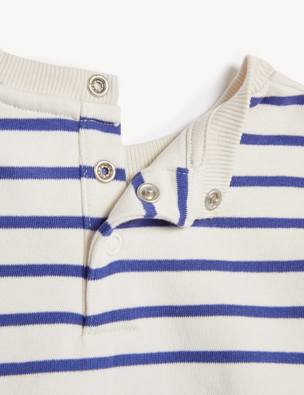 Cotton Rich Striped Smile Slogan Sweatshirt (0-3 Yrs) image 3
