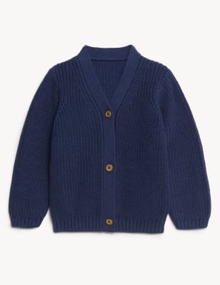 

Boys M&S Collection Pure Cotton Knitted Cardigan (0-3 Yrs) - Indigo, Indigo