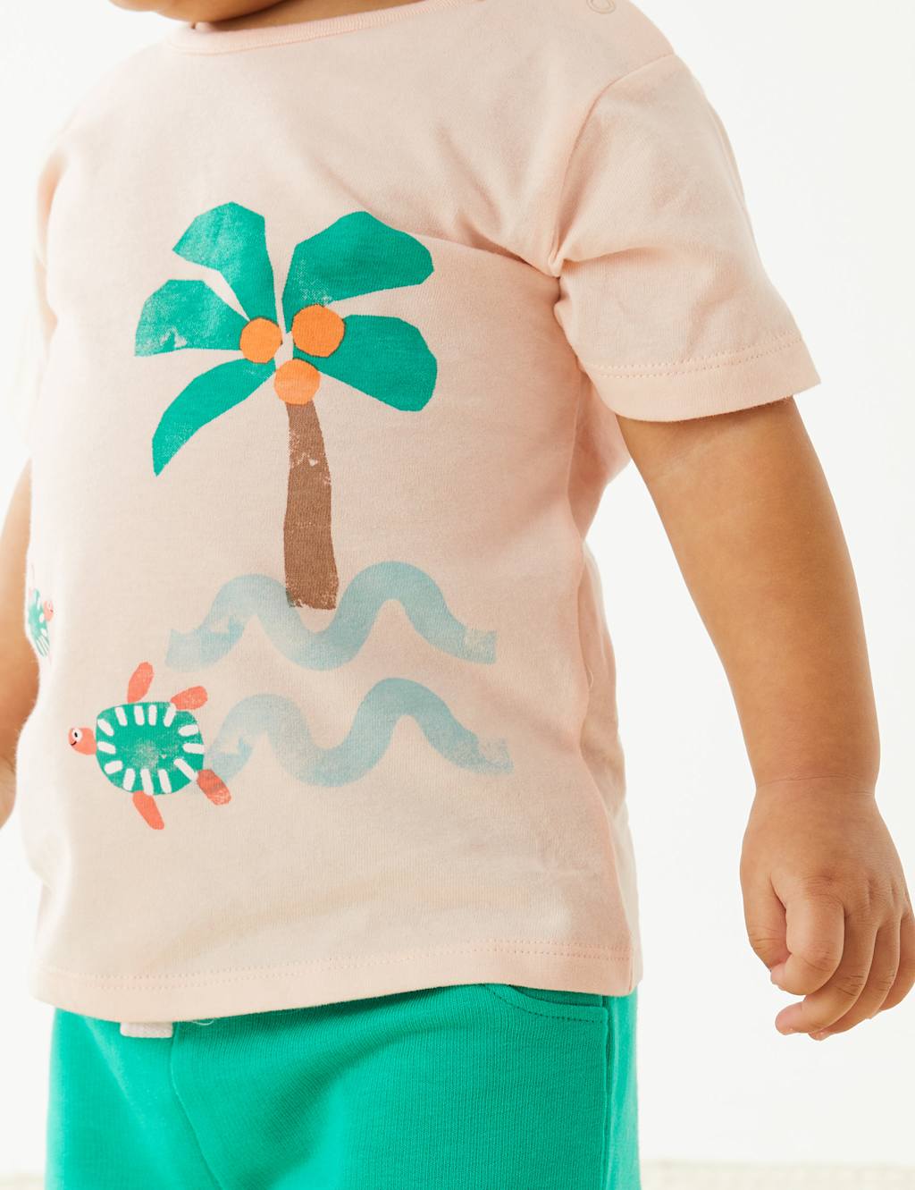 Pure Cotton Palm Tree T-Shirt (0-3 Yrs) image 4
