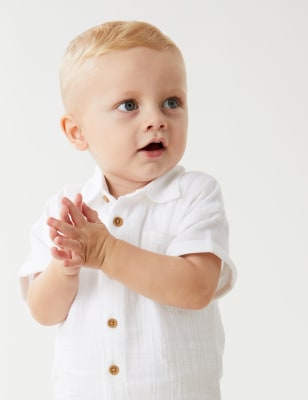 

M&S Collection Camisa 100% algodón (0-3 años) - White, White