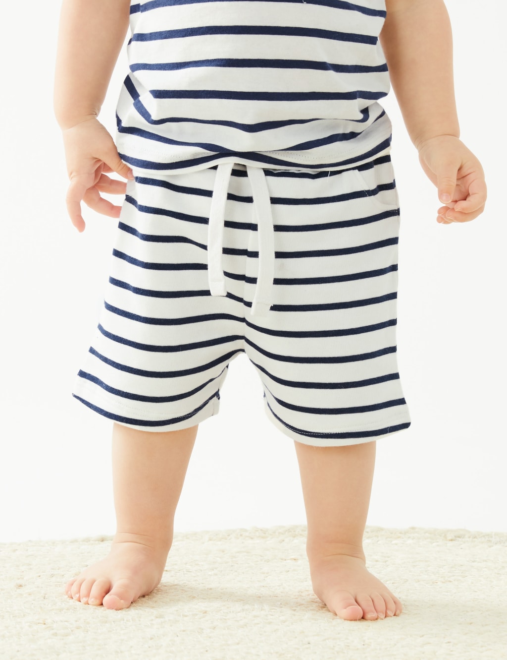 Cotton Rich Striped Shorts (0-3 Yrs) image 4