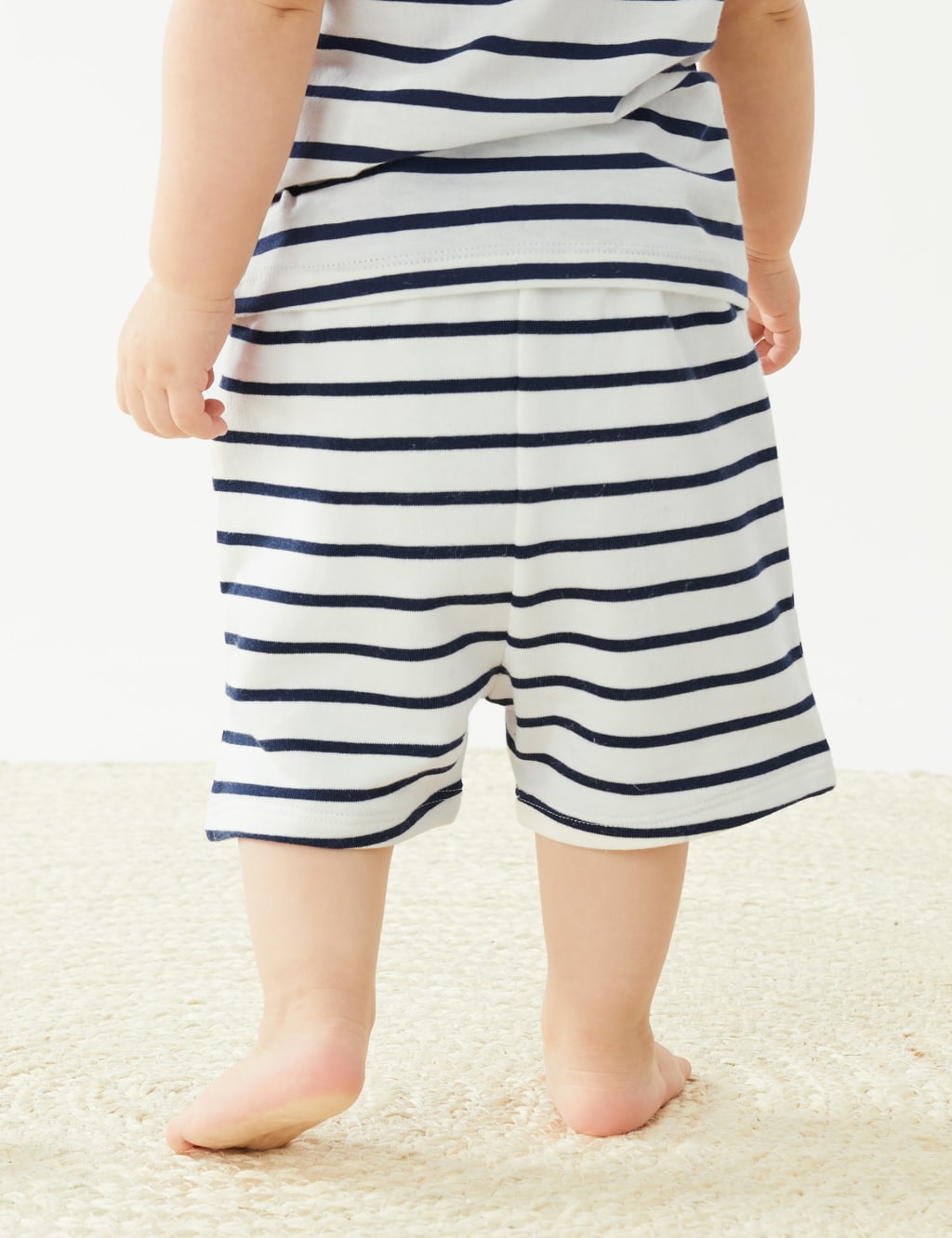 Cotton Rich Striped Shorts (0-3 Yrs) image 5