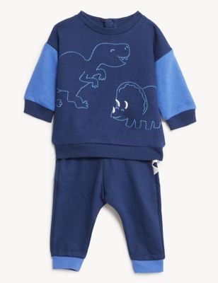 2pc Cotton Rich Dinosaur Outfit (0-3 Yrs) - RO