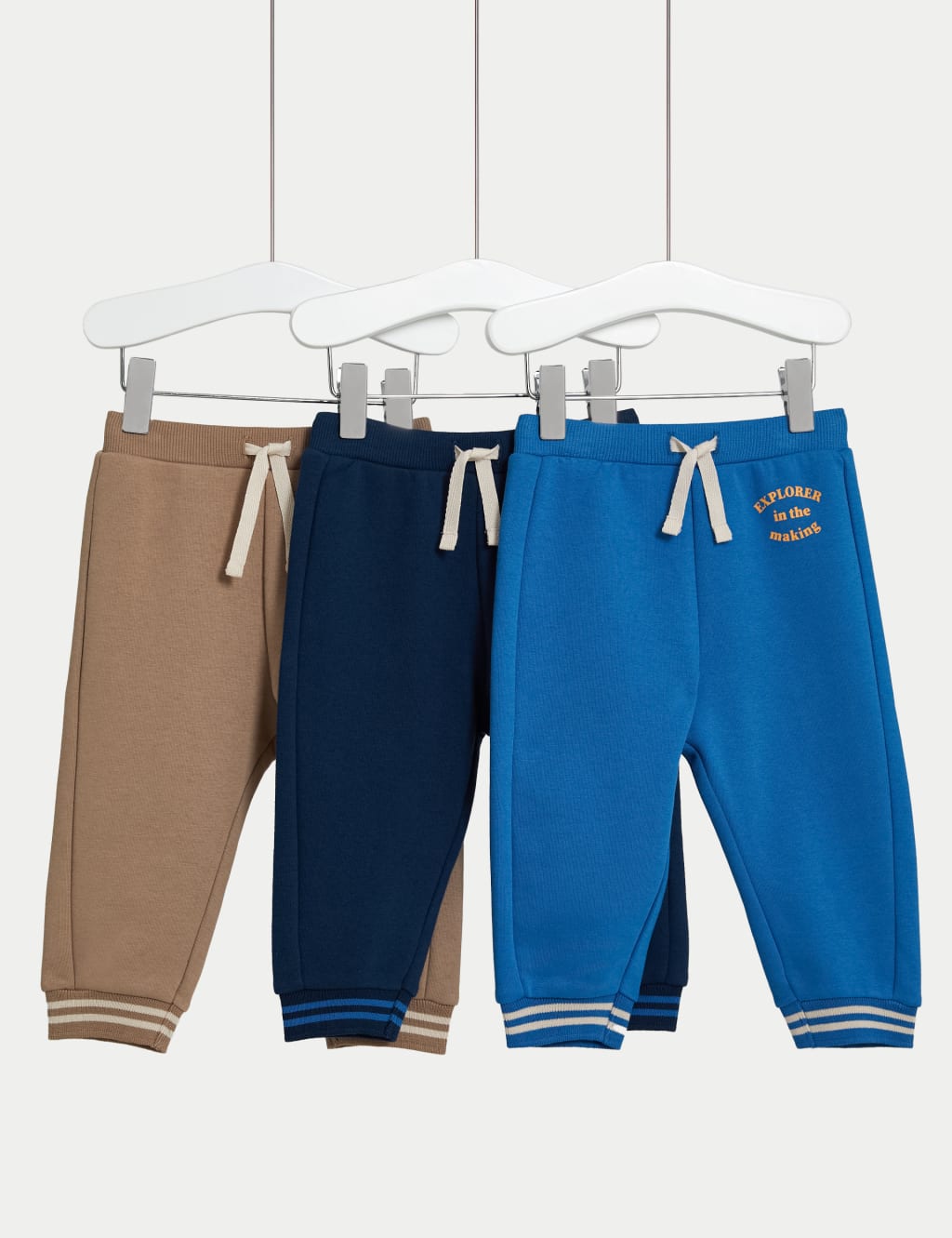 3pk Cotton Rich Joggers (0-3 Yrs) image 1