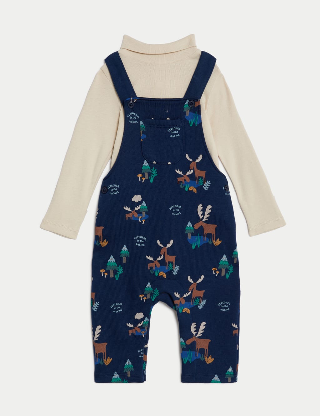 2pc Cotton Rich Moose Print Outfit (0-3 Yrs) image 1