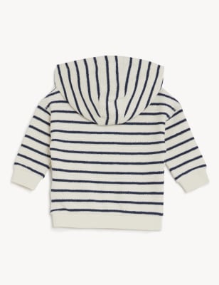 Cotton Rich Hooded Striped Sweater (0-3 Yrs) - FI