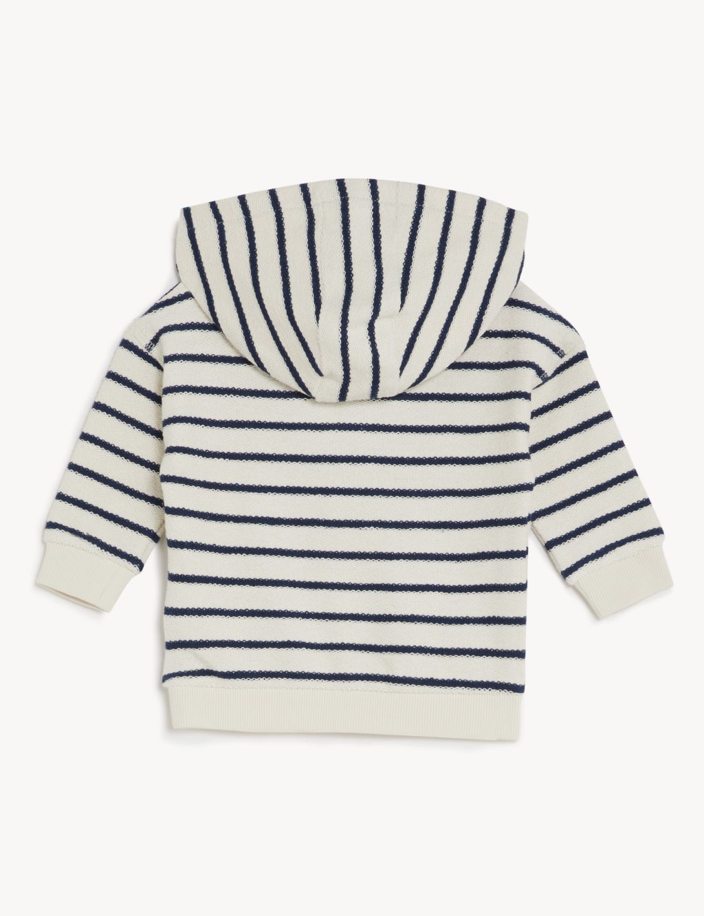 Cotton Rich Hooded Striped Sweater (0-3 Yrs) image 2