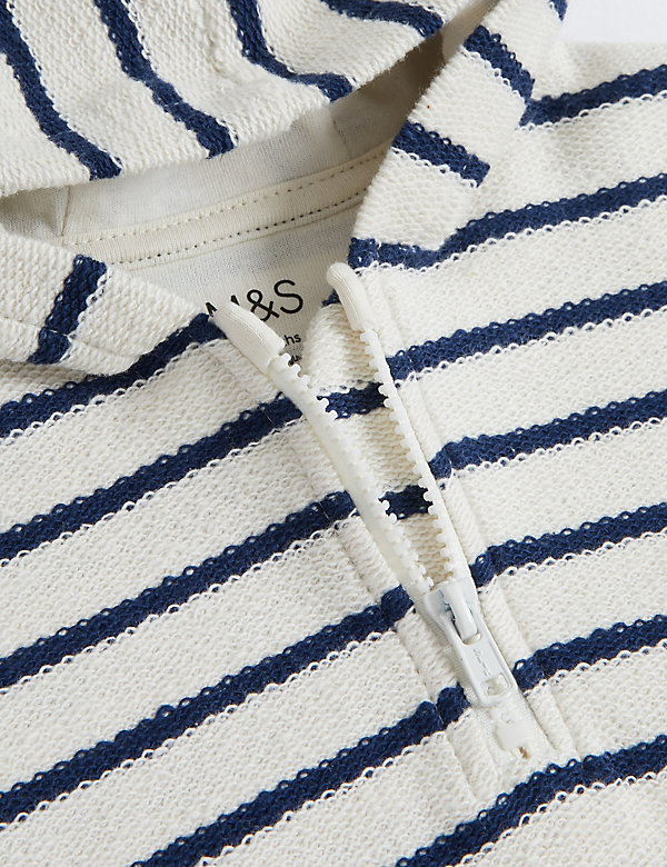 Cotton Rich Hooded Striped Sweater (0-3 Yrs) - FI