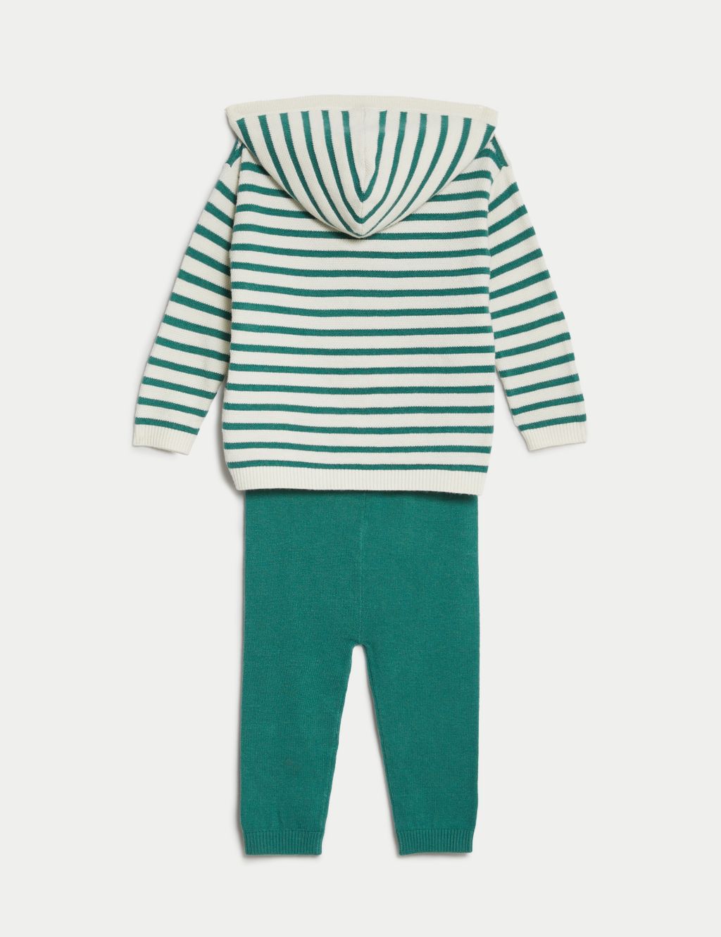 Striped Hooded Knitted Outfit (0-3 Yrs) image 2