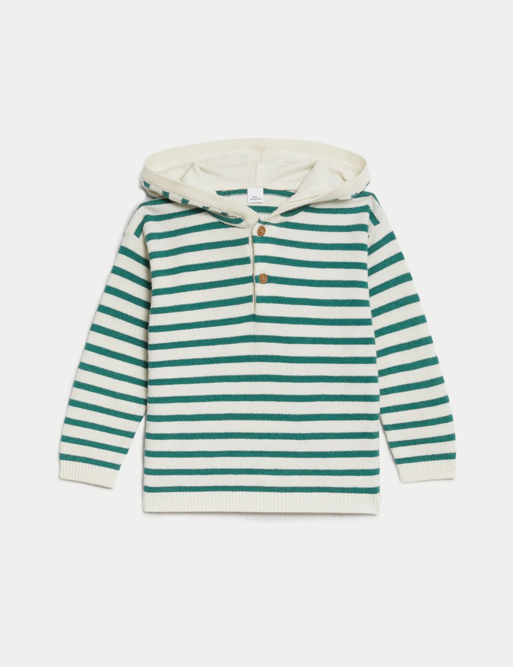 Striped Hooded Knitted Outfit (0-3 Yrs) image 3