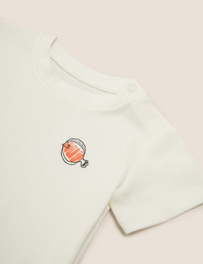 3pk Pure Cotton Fish T-Shirts (0-3 Yrs)