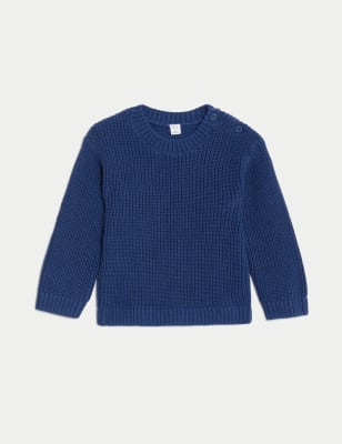 

Boys M&S Collection Pure Cotton Jumper (0-3 Yrs) - Navy, Navy